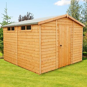 10' x 10' Shire Premium Security Apex Wooden Garden Shed (2.99m x 2.99m)