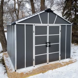 11' x 9' Palram Canopia Yukon Dark Grey Skylight Plastic Shed (3.32m x 2.71m)