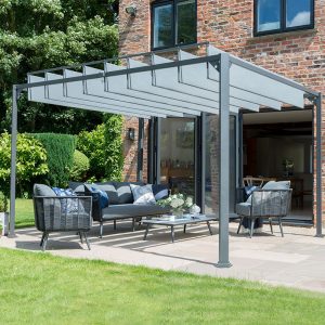 12' x 10' Garden Must Haves Pandora Leaf Adjustable Garden Gazebo (3.6m x 3m)