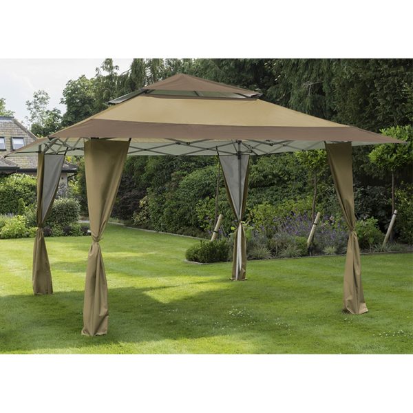 13' x 13' Garden Must Haves Got It Covered Pop Up Gazebo - Brown (4m x 4m)