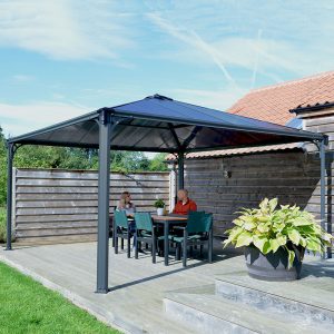 14'x14' (4.2x4.2m) Palram Canopia Palermo 4300 Grey Garden Gazebo