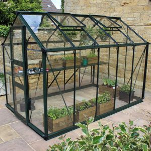 6' x 10' Halls Cotswold Burford Small Greenhouse in Black with Toughened Glass (1.94m x 3.17m)