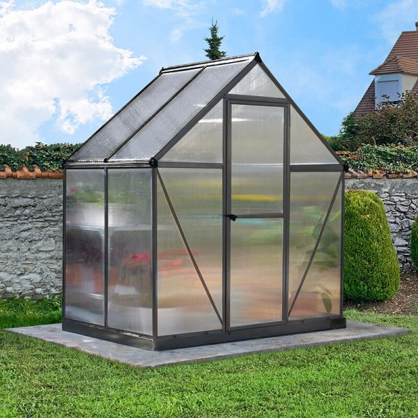 6' x 4' Palram Canopia Mythos Grey Greenhouse (1.85m x 1.26m)