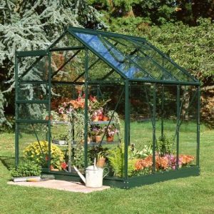 6'4 x 6'5 Green Frame Halls Popular 66 Small Greenhouse (1.93 x 1.95m)