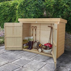 6'5 x 2'10 Forest Shiplap Large Double Door Pent Wooden Garden Storage - Outdoor Bike / Mower Store (1.9m x 0.86m)