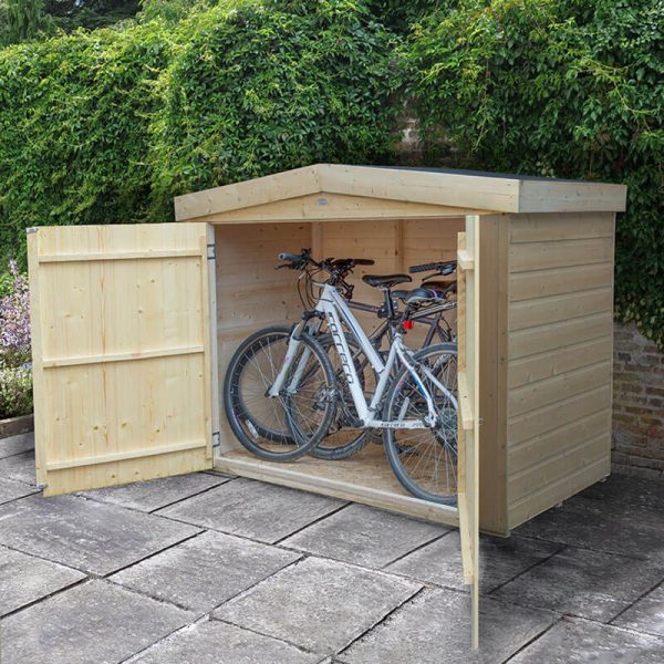 6'6 x 2'7 Forest Shiplap Large Double Door Apex Garden Storage - Outdoor Bike / Mower Store (1.9m x 0.81m)