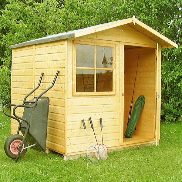 6'9 x 6'6 Shire Abri Apex Wooden Garden Shed (2.05m x 1.98m)