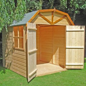 6'9 x 6'6 Shire Barn Double Door Wooden Garden Shed (2.16m x 2.52m)