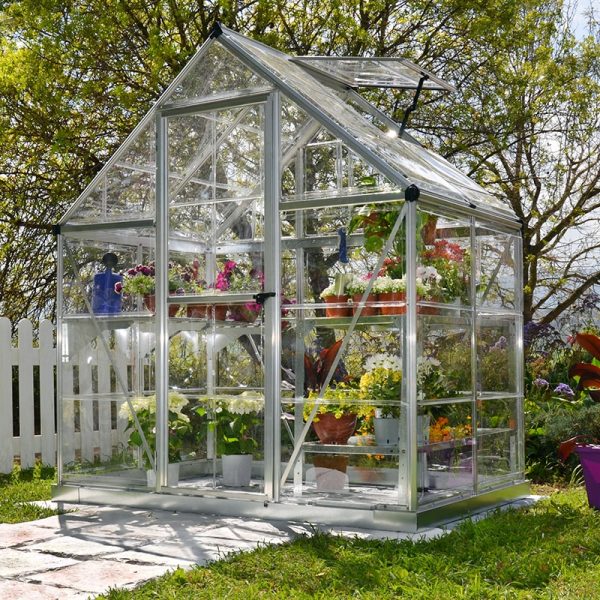 6'x4' Palram Canopia Harmony Small Silver Polycarbonate Greenhouse (1.8x1.2m)