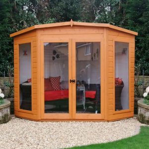 7' x 7' Shire Barclay Corner Wooden Summerhouse