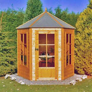 7'1x6'2 Shire Traditional Gazebo Wooden Hexagonal Summer House