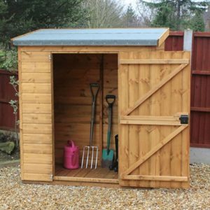 8' x 3' Traditional Shiplap Pent Wooden Garden Tool Storage Shed (2.44m x 0.91m)