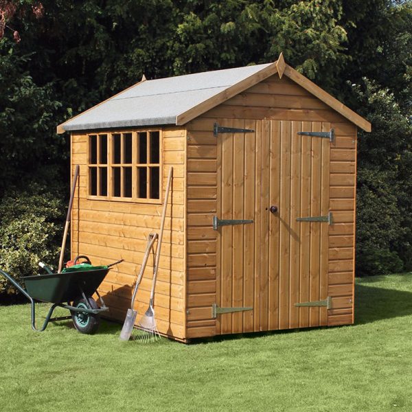 8' x 8' Traditional Heavy Duty Shiplap Apex Wooden Garden Shed (2.44m x 2.44m)