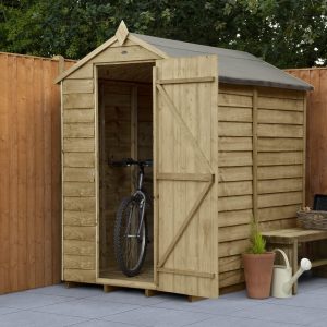 Forest Garden 6 x 4 Overlap Pressure Treated Apex Wooden Garden Shed (No Window)