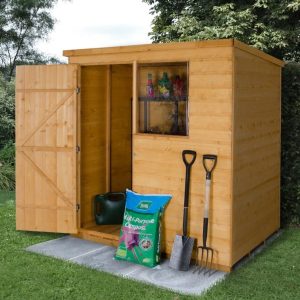 Forest Garden 6 x 4 Shiplap Dip Treated Pent Wooden Garden Shed