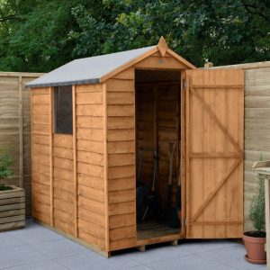 Forest Garden 6x4 Apex Overlap Dipped Wooden Garden Shed (Installation Included)