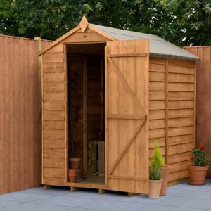 Forest Garden 6x4 Apex Overlap Dipped Wooden Garden Shed (No Window / Installation Included)