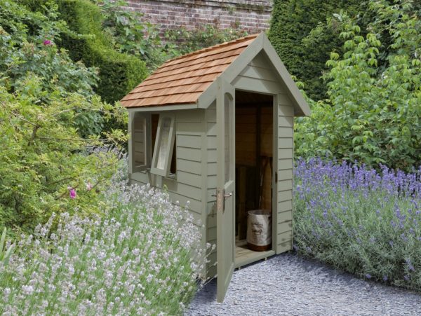 Forest Garden 6x4 Apex Overlap Redwood Lap Forest Retreat Wooden Garden Shed (Moss Green / Installation Included)