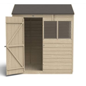 Forest Garden 6x4 Overlap Pressure Treated Reverse Apex Wooden Garden Shed (Installation Included)