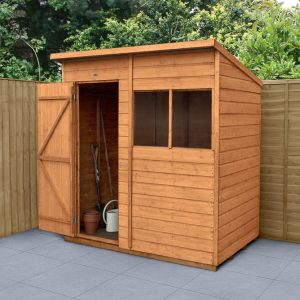 Forest Garden 6x4 Pent Shiplap Dipped Wooden Garden Shed (Installation Included)