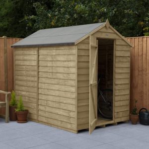 Forest Garden 7x5 Apex Overlap Pressure Treated Wooden Garden Shed (No Window / Installation Included)