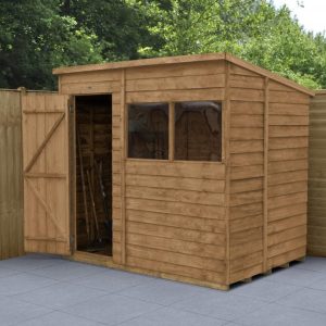 Forest Garden 7x5 Pent Overlap Dipped Wooden Garden Shed