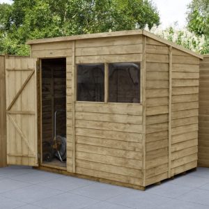 Forest Garden 7x5 Pent Overlap Pressure Treated Wooden Garden Shed