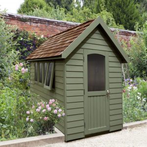 Forest Garden 8x5 Apex Overlap Redwood Lap Forest Retreat Wooden Garden Shed (Moss Green / Installation Included)