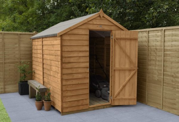 Forest Garden 8x6 Apex Overlap Dipped Wooden Garden Shed (No Window)