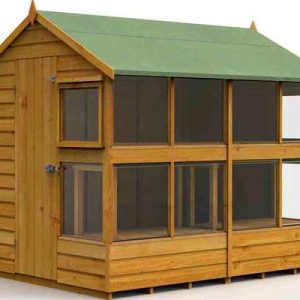 Forest Garden 8x6 Apex Shiplap Dipped Wooden Potting Shed