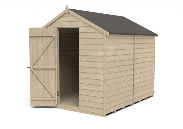 Forest Garden 8x6 Overlap Pressure Treated Apex Wooden Garden Shed (No Windows / Installation Included)