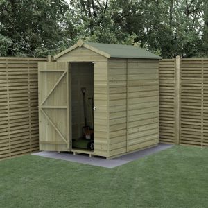 Forest Garden Beckwood Shiplap Pressure Treated 4x6 Apex Shed (No Window)