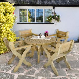 Forest Grizedale Circular Wooden Garden Table 4'x4' (1.2x1.2m)