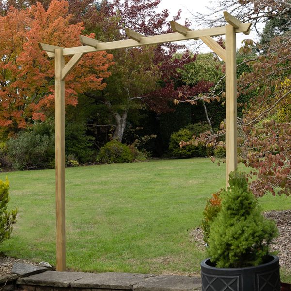 Forest Hanbury Flat Top Wooden Garden Pergola Arch 6'10 x 1'8