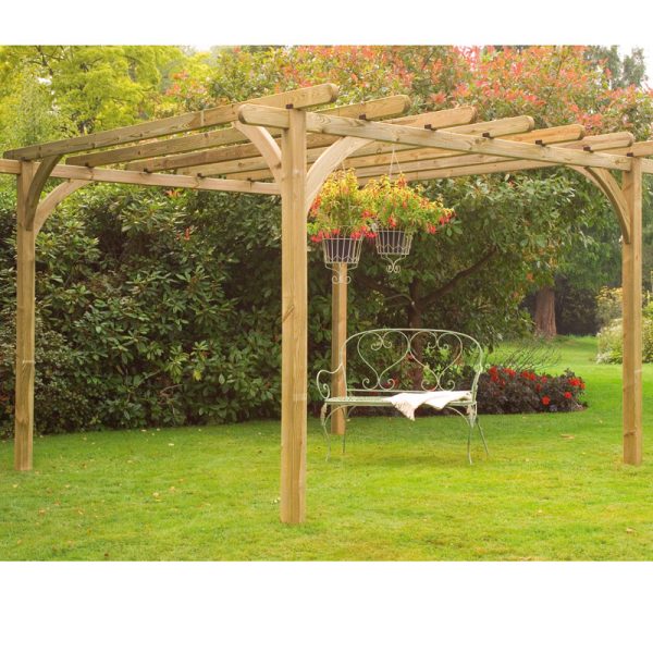 Forest Large Ultima Wooden Garden Pergola Kit 10'x10'