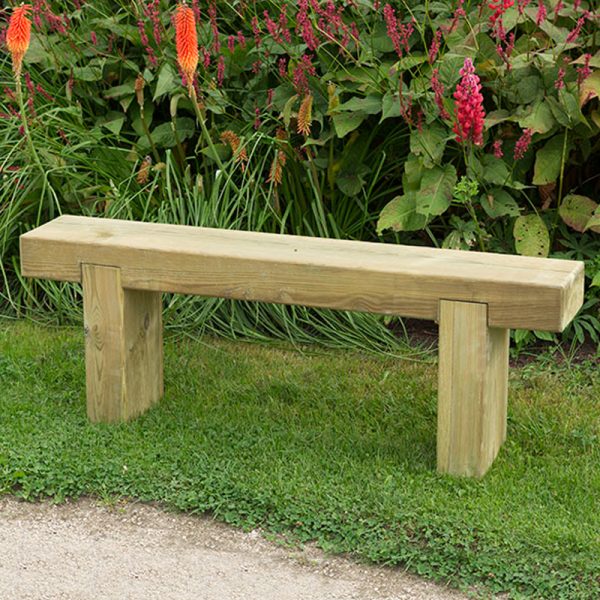 Forest Sleeper Wooden Garden Bench 4'x1' (1.2x0.2m)