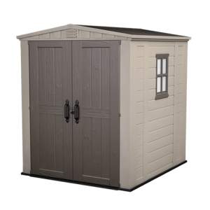 Keter 6x6 Factor Outdoor Plastic Apex Garden Shed (Beige)