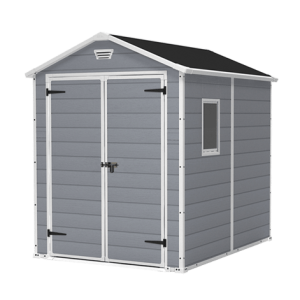 Keter 6x8 Manor Outdoor Plastic Apex Garden Shed (Grey)