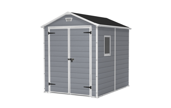 Keter 6x8 Manor Outdoor Plastic Apex Garden Shed (Grey)