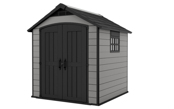 Keter 7.5x7 Premier Outdoor Plastic Apex Garden Shed (Grey)