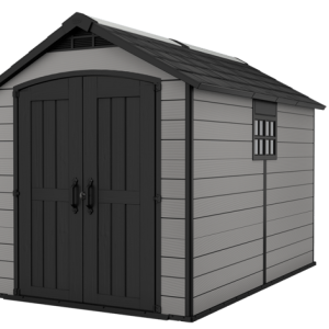 Keter 7.5x9 Premier Outdoor Plastic Apex Garden Shed (Grey)