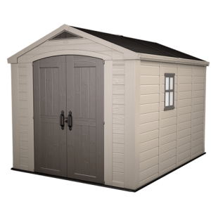 Keter 8x11 Factor Outdoor Plastic Apex Garden Shed (Beige)