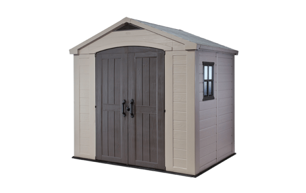 Keter 8x6 Factor Outdoor Plastic Apex Garden Shed (Beige)