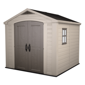 Keter 8x8 Factor Outdoor Plastic Apex Garden Shed (Beige)