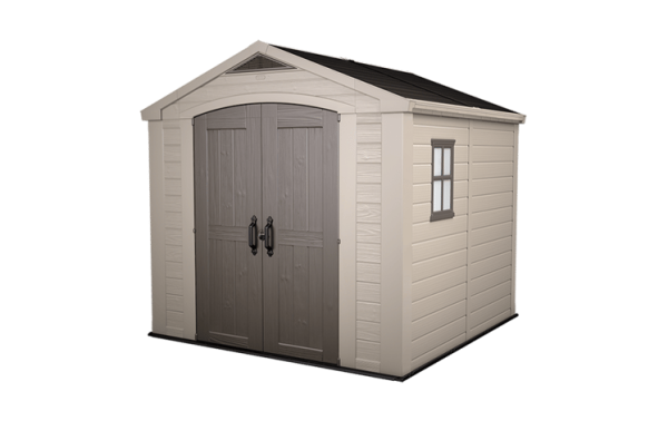 Keter 8x8 Factor Outdoor Plastic Apex Garden Shed (Beige)