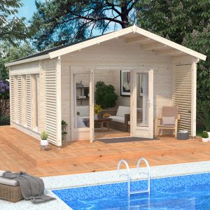 Palmako Catherine 4.5m x 5.3m Log Cabin Garden Room (44mm)