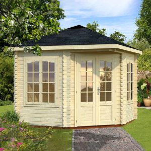 Palmako Melanie 2.8m x 2.8m Corner Log Cabin Summer House (44mm)