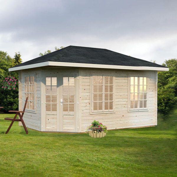 Palmako Melanie 4.5m x 2.8m Corner Log Cabin Summerhouse (44mm)