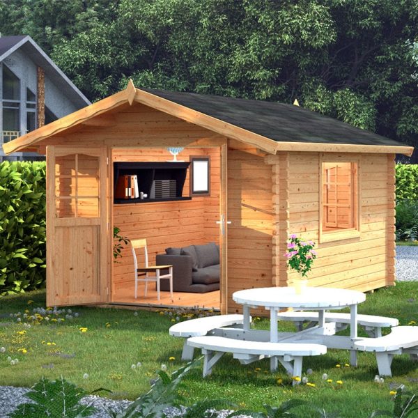 Palmako Sally 3.2m x 3.8m Log Cabin Summer House (44mm)