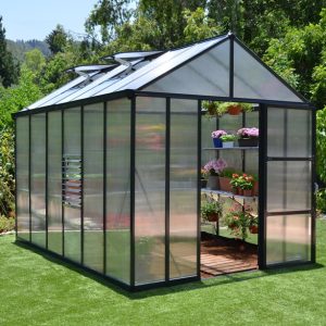 Palram 8x12 GLORY (Dark Grey) Premium Greenhouse